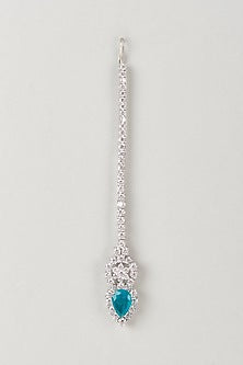 White Finish Zircon Maangtikka In Sterling Silver