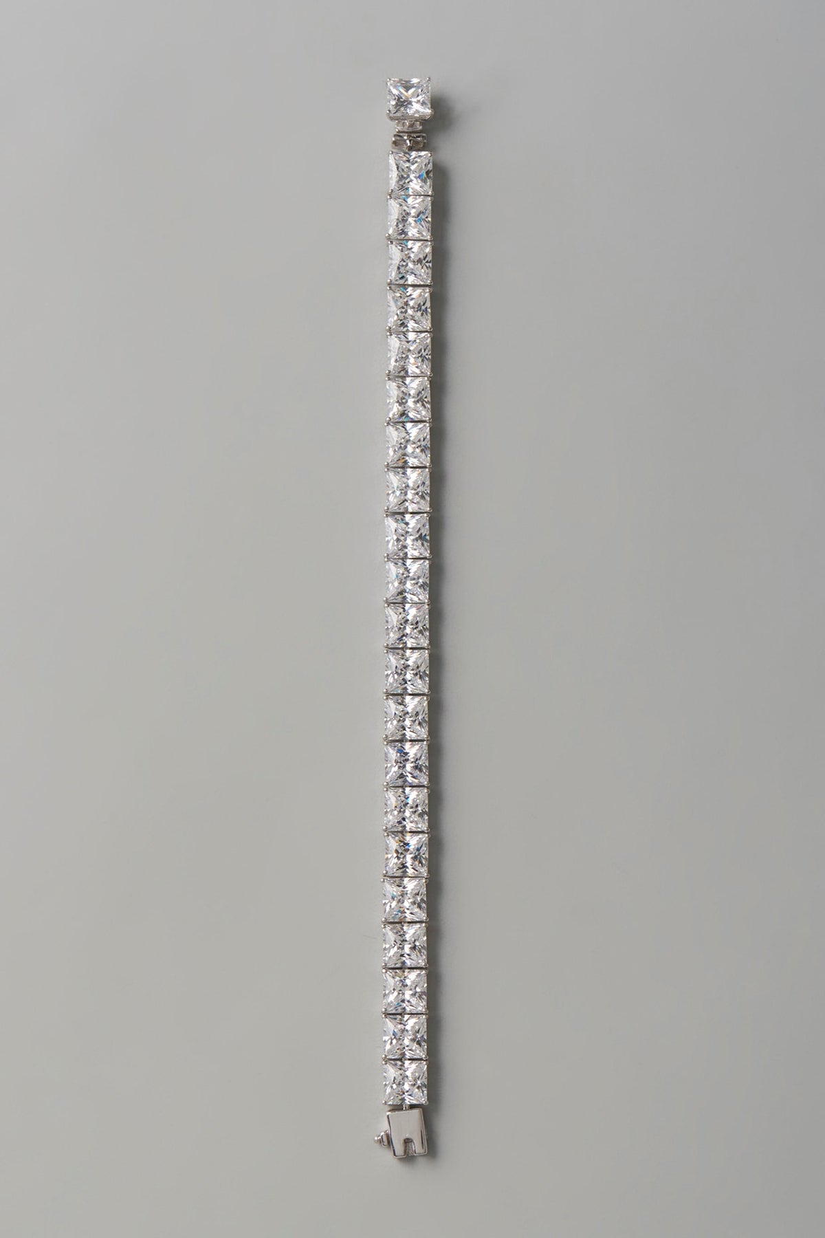 White Finish Swarovski Zirconia Bracelet In Sterling Silver