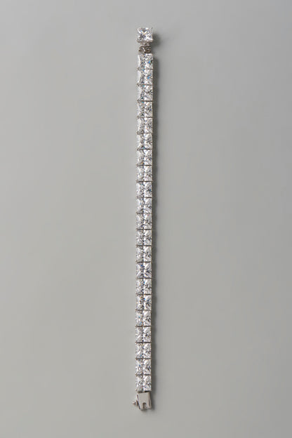 White Finish Swarovski Zirconia Bracelet In Sterling Silver