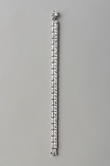White Finish Swarovski Zirconia Bracelet In Sterling Silver