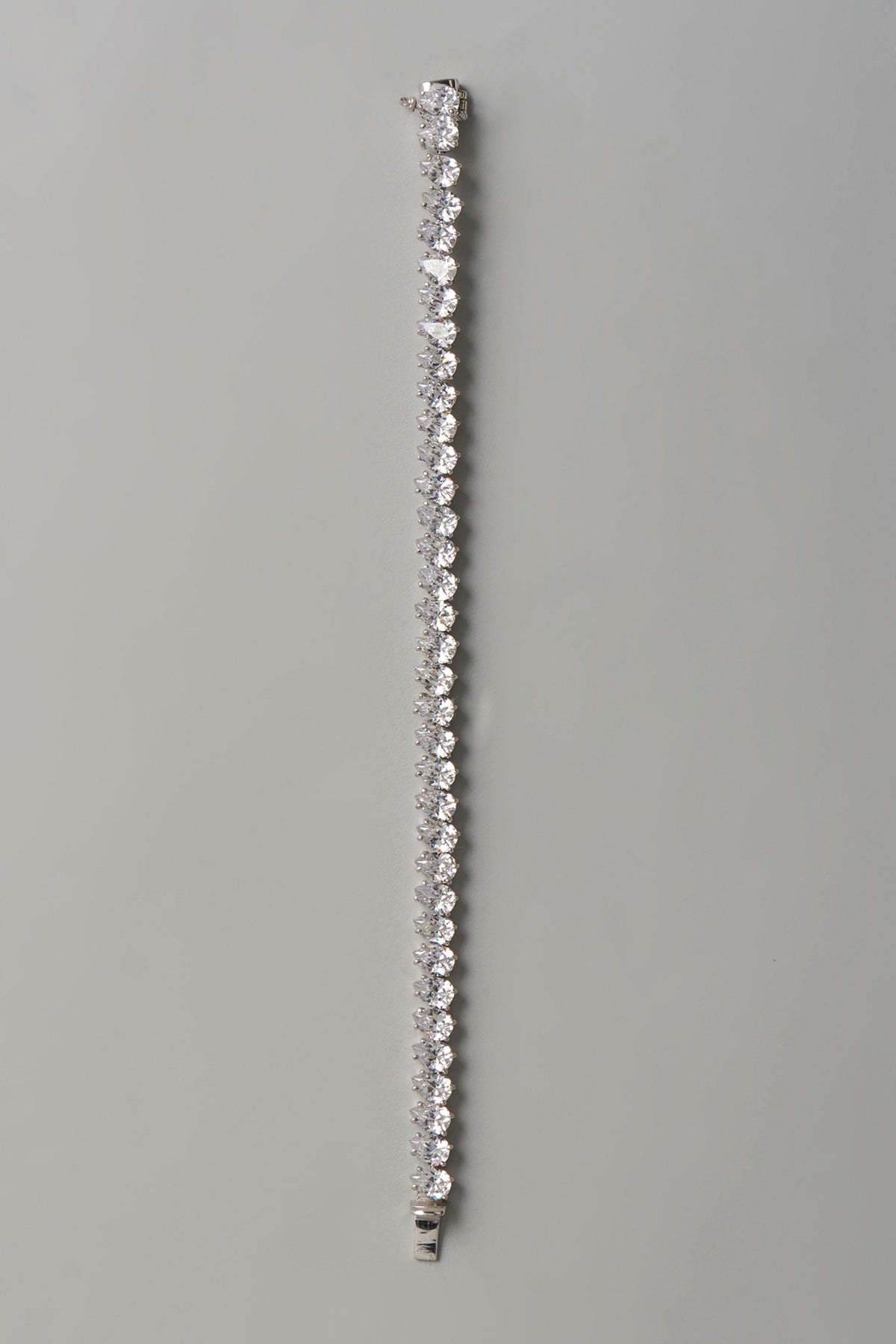 White Finish Swarovski Zirconia Bracelet In Sterling Silver