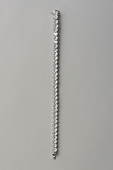 White Finish Swarovski Zirconia Bracelet In Sterling Silver