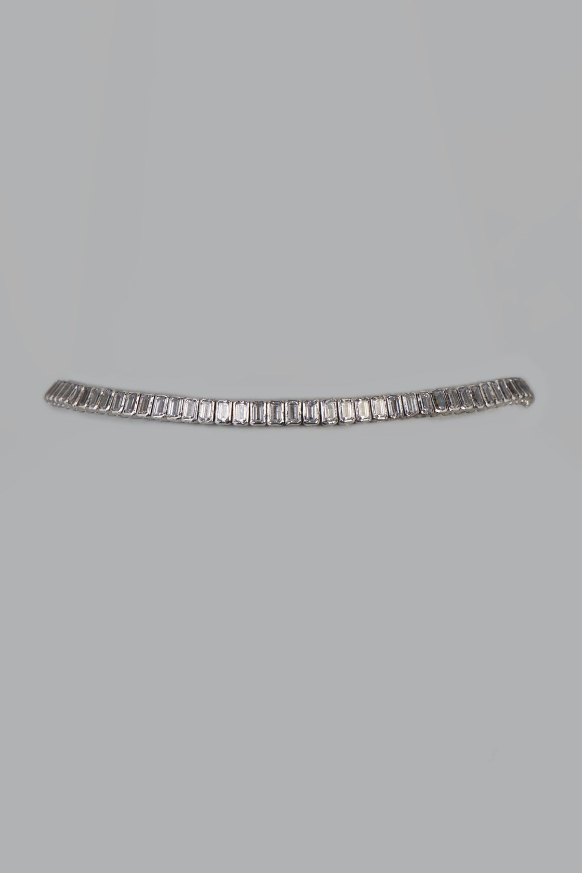 White Finish Swarovski Zirconia Necklace In Sterling Silver