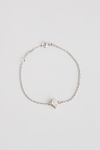 White Finish White Stone Bracelet In Sterling Silver