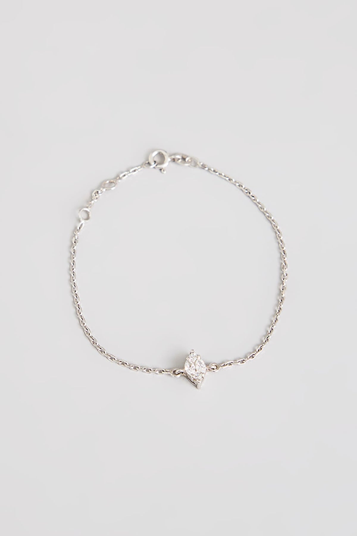 White Finish White Stone Bracelet In Sterling Silver