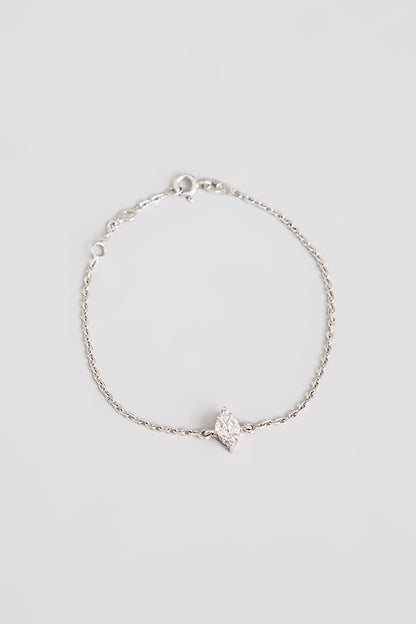 White Finish White Stone Bracelet In Sterling Silver
