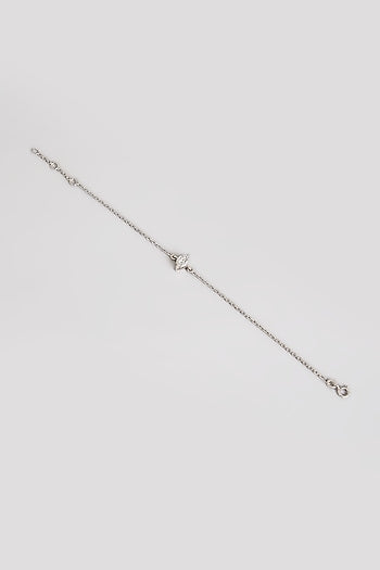 White Finish White Stone Bracelet In Sterling Silver