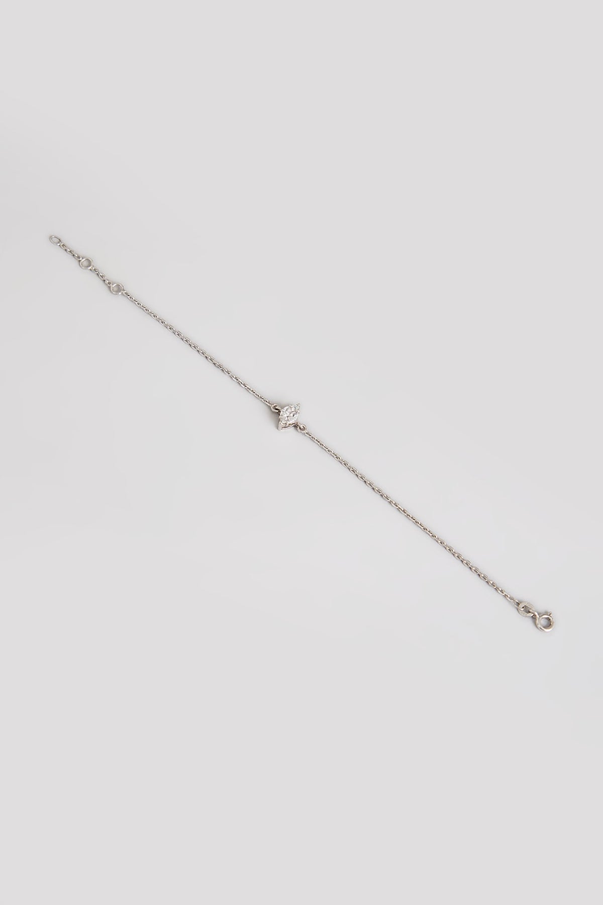 White Finish White Stone Bracelet In Sterling Silver