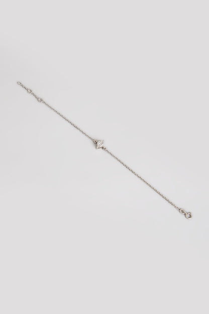 White Finish White Stone Bracelet In Sterling Silver
