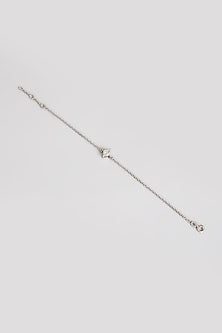 White Finish White Stone Bracelet In Sterling Silver