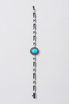 Black Rhodium Finish Cuff Bracelet In Sterling Silver