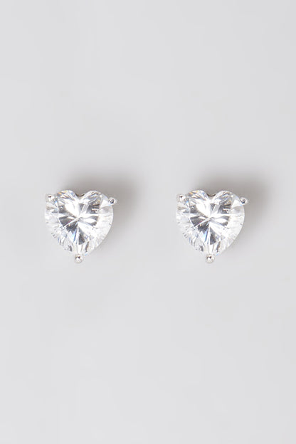 White Rhodium Finish Zirconia Earrings In 92.5 Sterling Silver