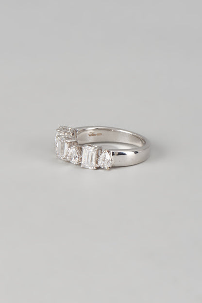 White Finish Swarovski Zirconia Ring In Sterling Silver