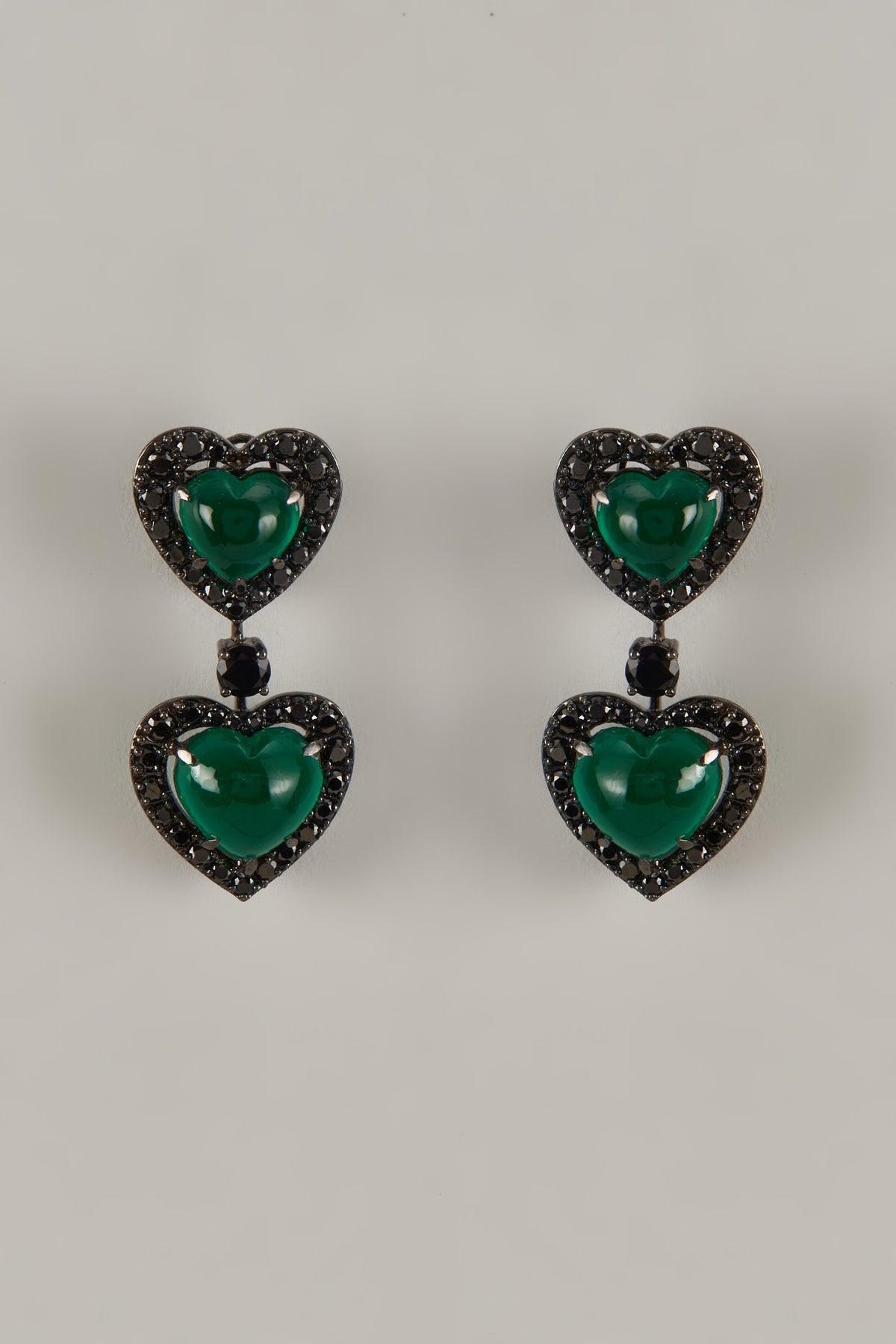 White Finish Swarovski Zirconia Dangler Earrings In Sterling Silver