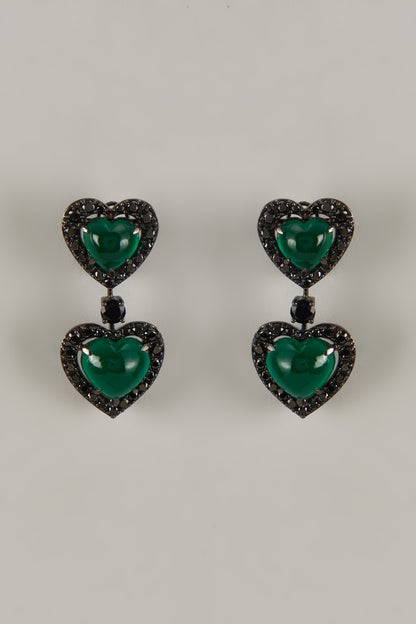 White Finish Swarovski Zirconia Dangler Earrings In Sterling Silver