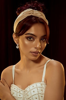 White Finish Swarovski Zirconia Dangler Earrings In Sterling Silver