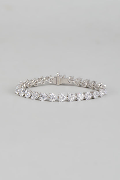 White Finish Swarovski Zirconia Tennis Bracelet In Sterling Silver