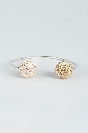 Silver Bracelet With Gold Swarovski