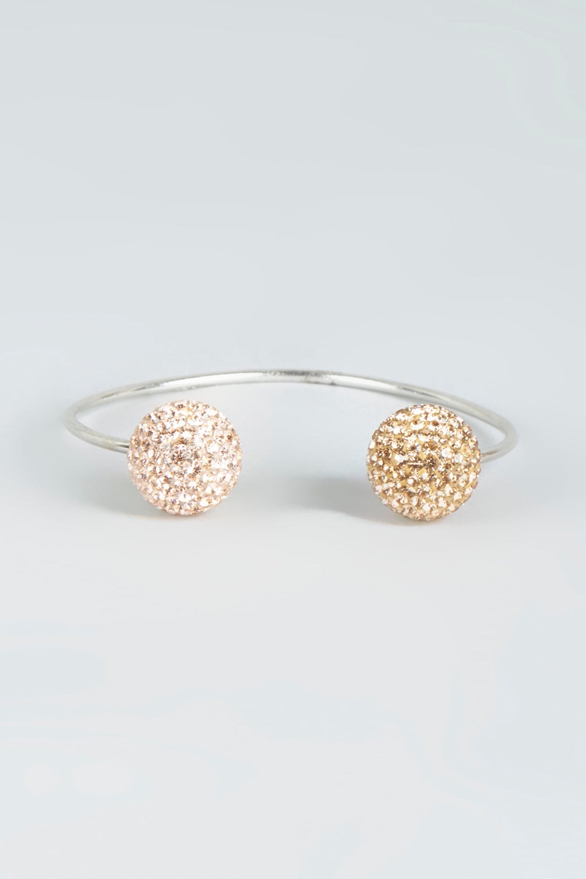 Silver Bracelet With Gold Swarovski