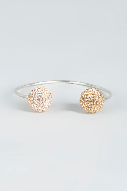 Silver Bracelet With Gold Swarovski