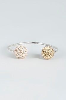 Silver Bracelet With Gold Swarovski