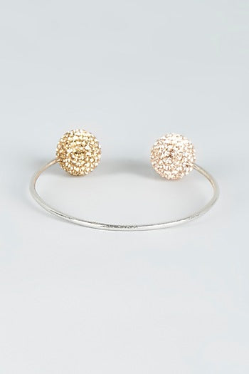 Silver Bracelet With Gold Swarovski