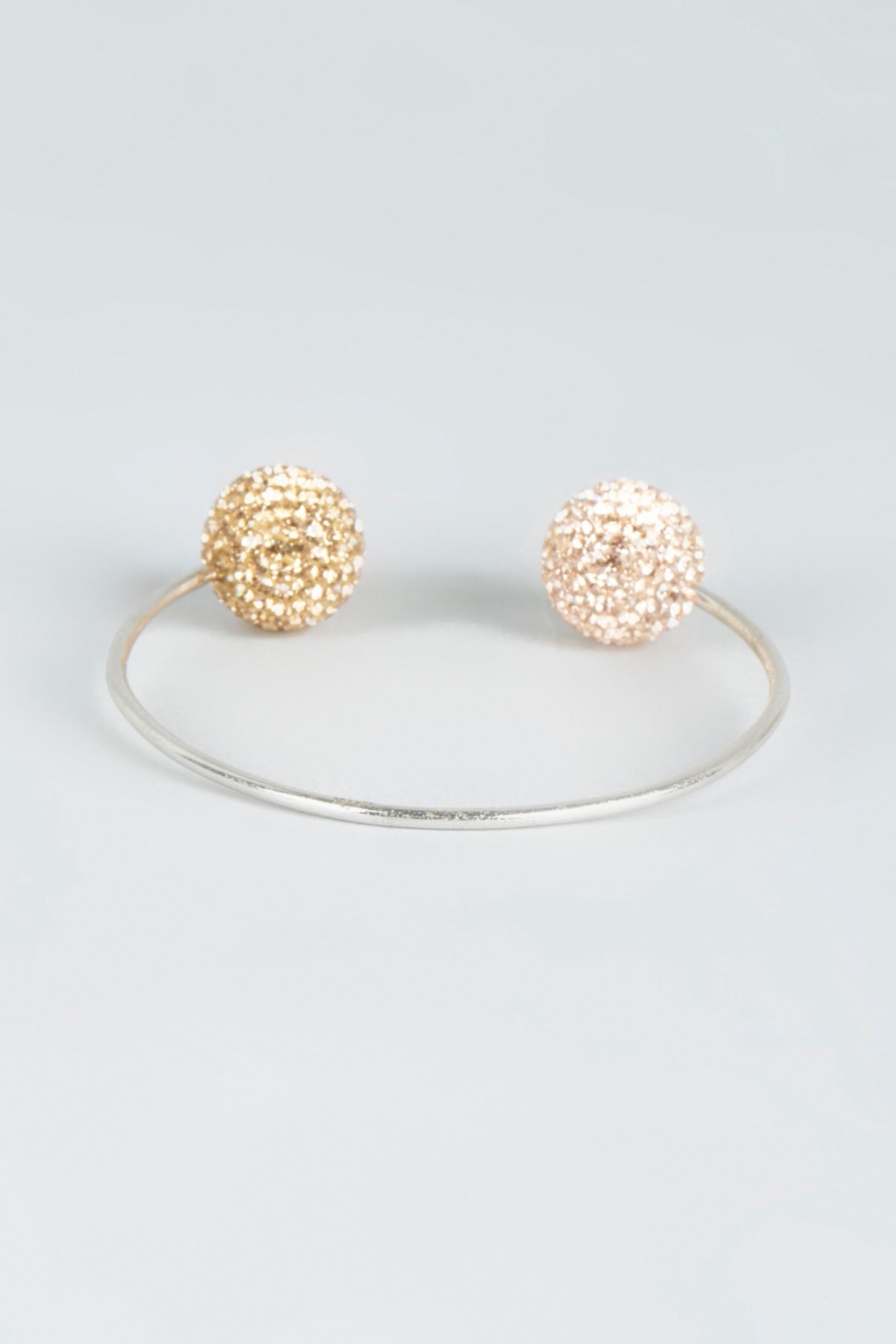 Silver Bracelet With Gold Swarovski