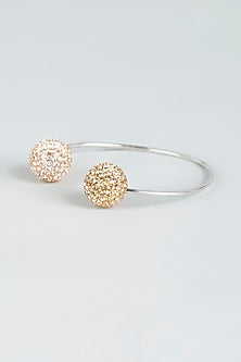 Silver Bracelet With Gold Swarovski