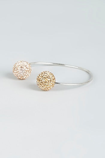 Silver Bracelet With Gold Swarovski