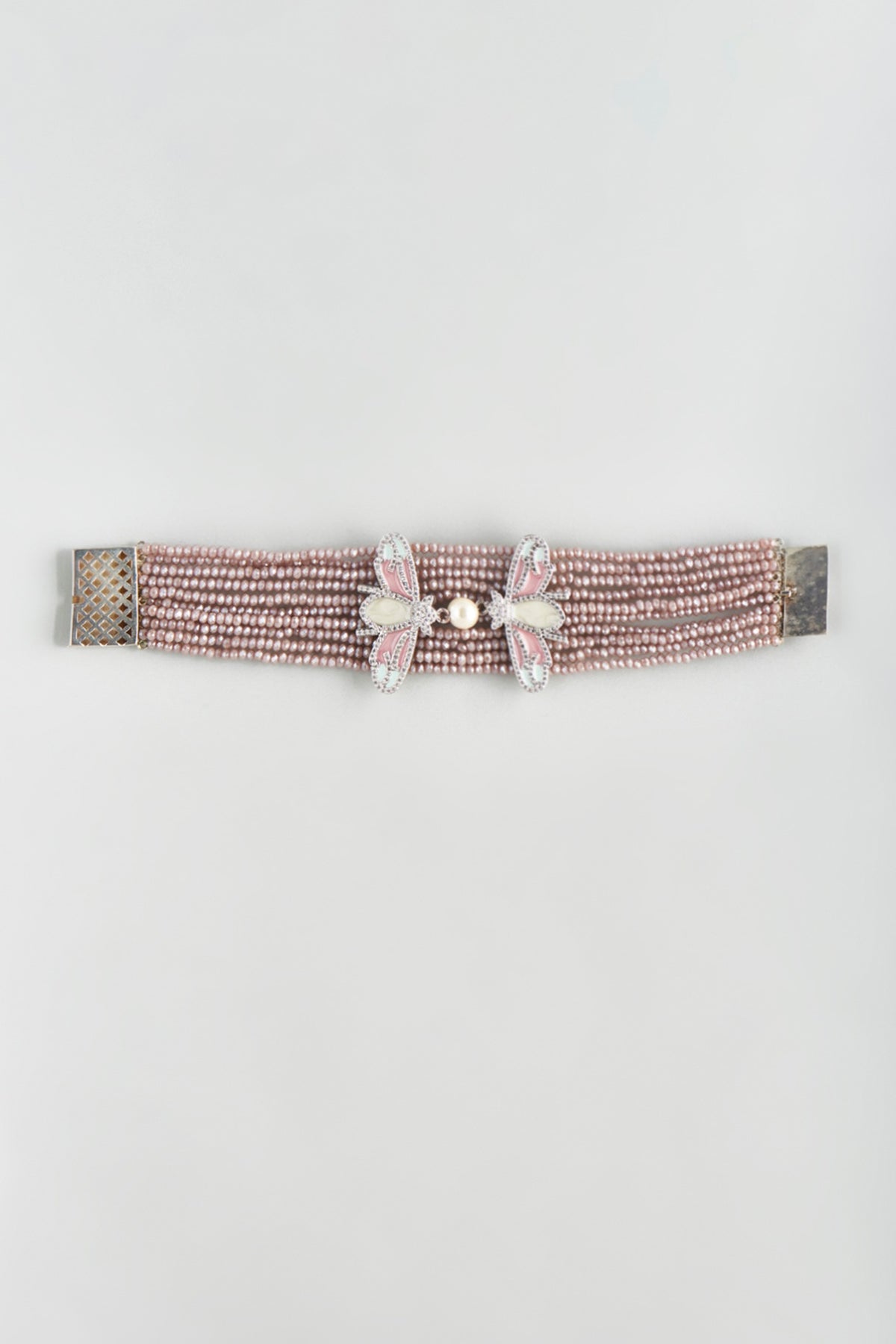 Brown Crystal Beaded Butterfly Bracelet