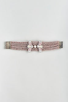 Brown Crystal Beaded Butterfly Bracelet