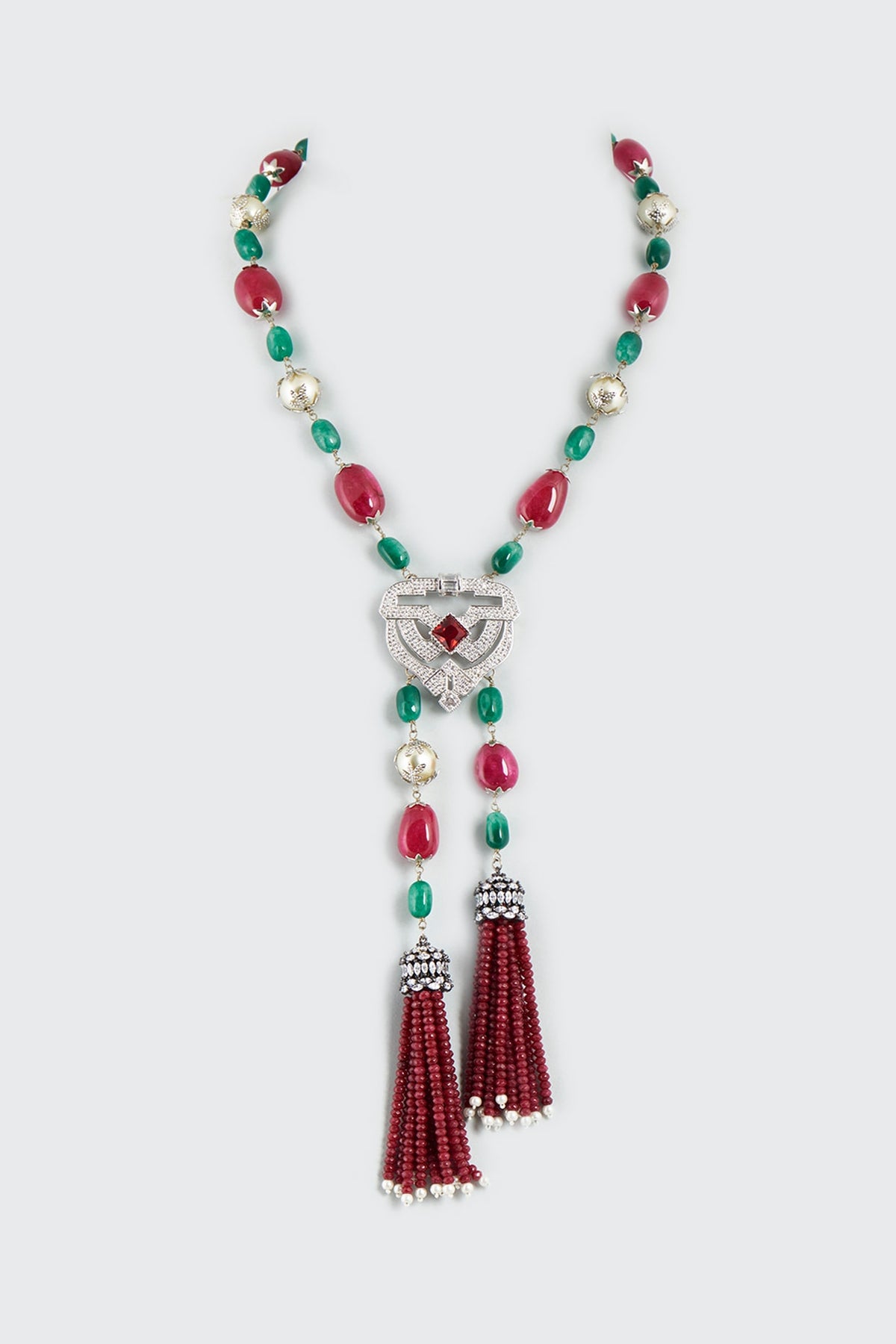 Multi-Colored Beaded Pendant Necklace