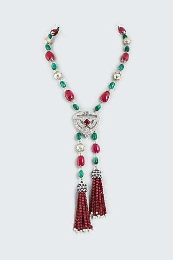 Multi-Colored Beaded Pendant Necklace