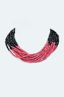 Pink & Green Twelve Line Beaded Mala