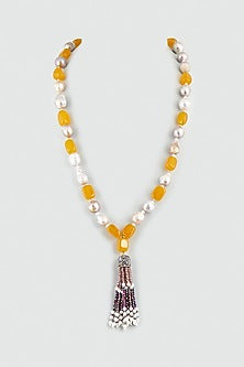 Yellow Crystals & Baroque Beaded Mala