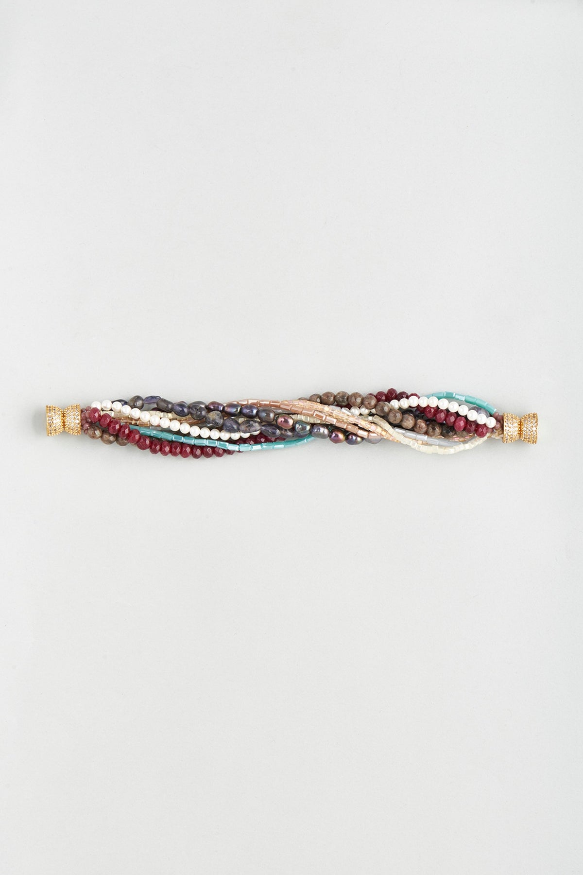 Multi-Colored Beaded Twisted Bracelet