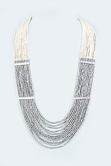 Grey & White Beaded Necklace