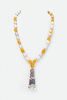 Yellow & White Crystal Mala