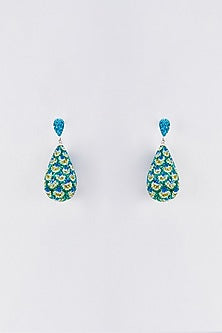 Green Swarovski Dangler Earrings