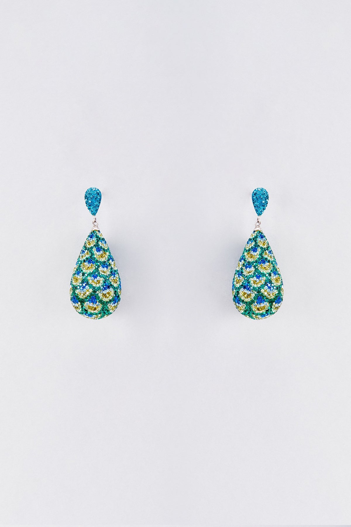 Green Swarovski Dangler Earrings
