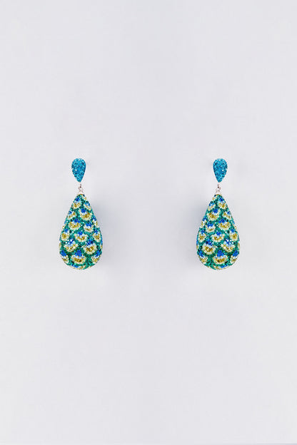 Green Swarovski Dangler Earrings