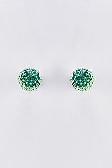 Green Swarovski Stud Earrings