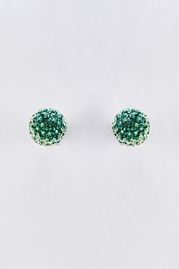 Green Swarovski Stud Earrings