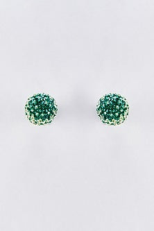 Green Swarovski Stud Earrings