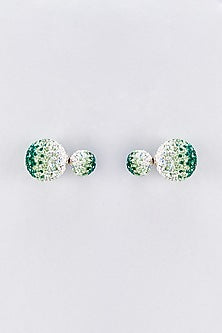 Green Swarovski Stud Earrings