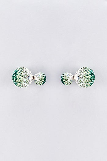Green Swarovski Stud Earrings