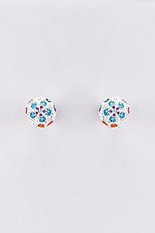 White Swarovski Stud Earrings