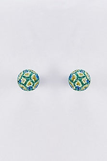 Green Swarovski Stud Earrings