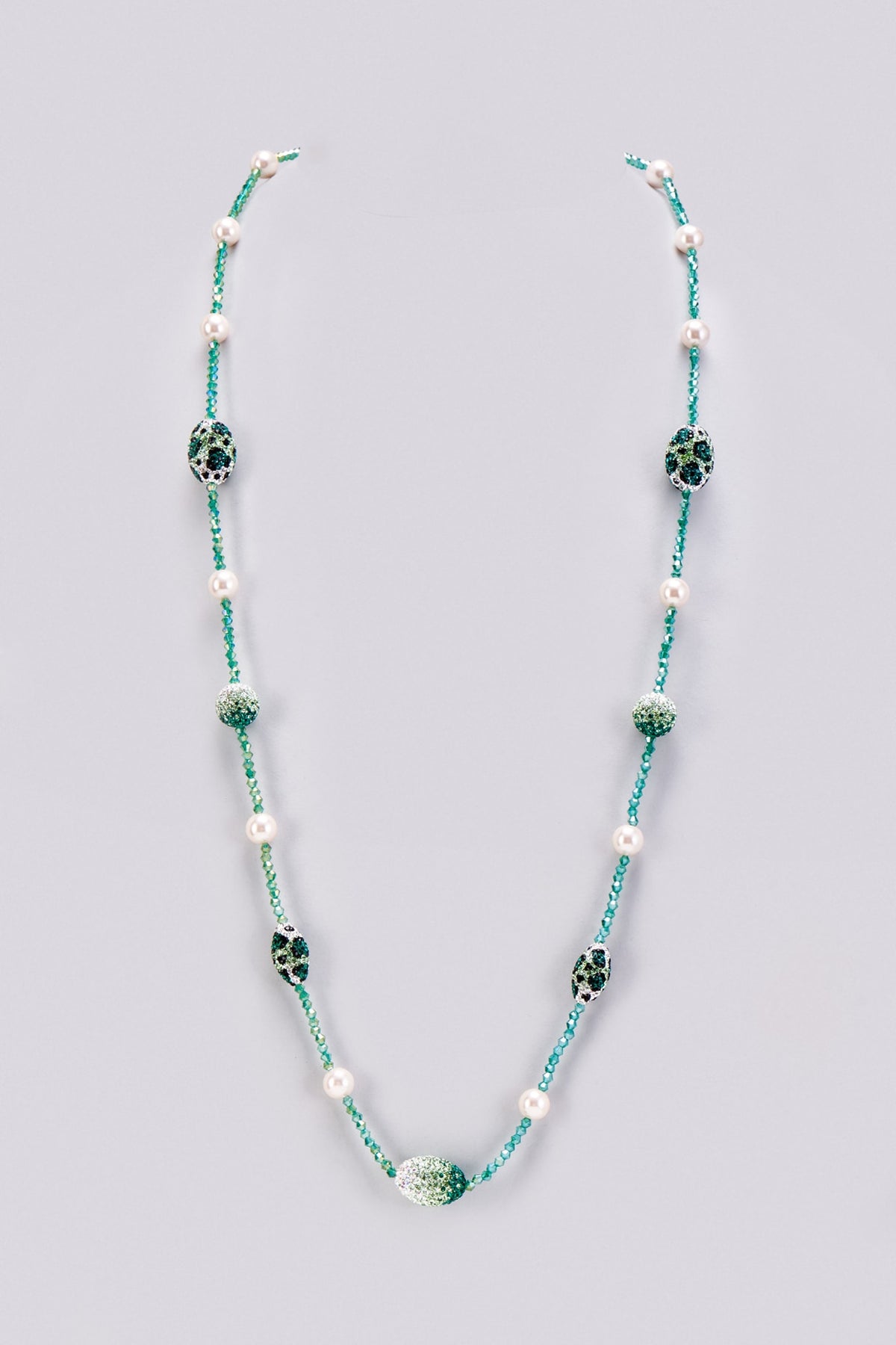 Aqua Swarovski Long Necklace