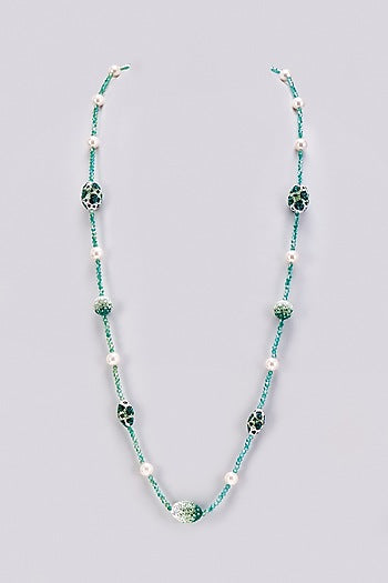 Aqua Swarovski Long Necklace